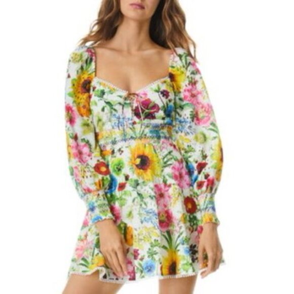 Colorful Alice + Olivia “Crawford” Floral Mini Dress – Size 10 - Picture 13 of 13